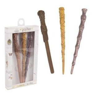Pack de 3 stylos en forme de baguettes de Harry Potter, Dumbledore et Hermione