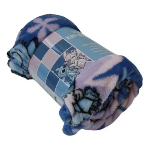 Plaid Polaire en flanelle Disney – Stitch – Bleu, Rose et Violet – 150×110 cm – Multicolore