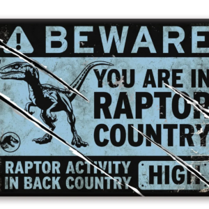 JURASSIC WORLD – Panneau Raptor – aimant 6.3×8.9cm